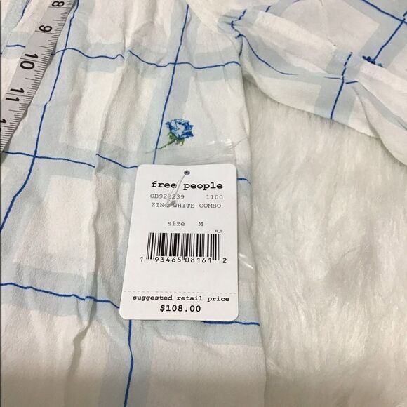 Free People White Satin Window To My Heart Button Down Shirt New Size Medium - Picture 9 of 9